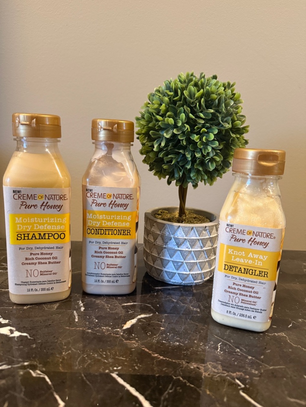 Pure Honey Shampoo, Conditioner and Detangler Set - New!